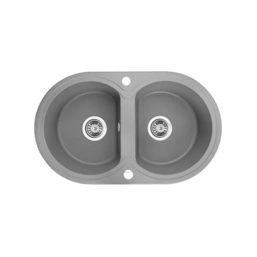 Laveo 470*780*204mm Grey Granite Stone Sink Double Bowls