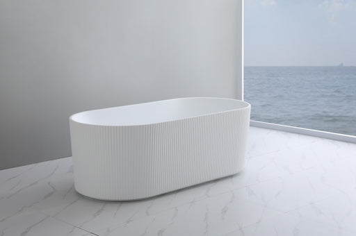 Ally Groove 1500mm Gloss White Freestanding Bath