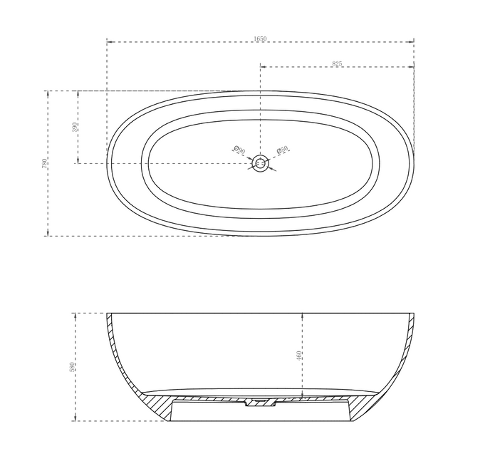 Wow Translucency Resin Stone Bath 1500mm