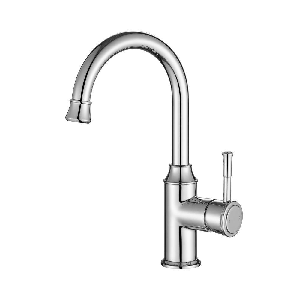 Montpellier Gooseneck High Rise Basin Mixer - Chrome