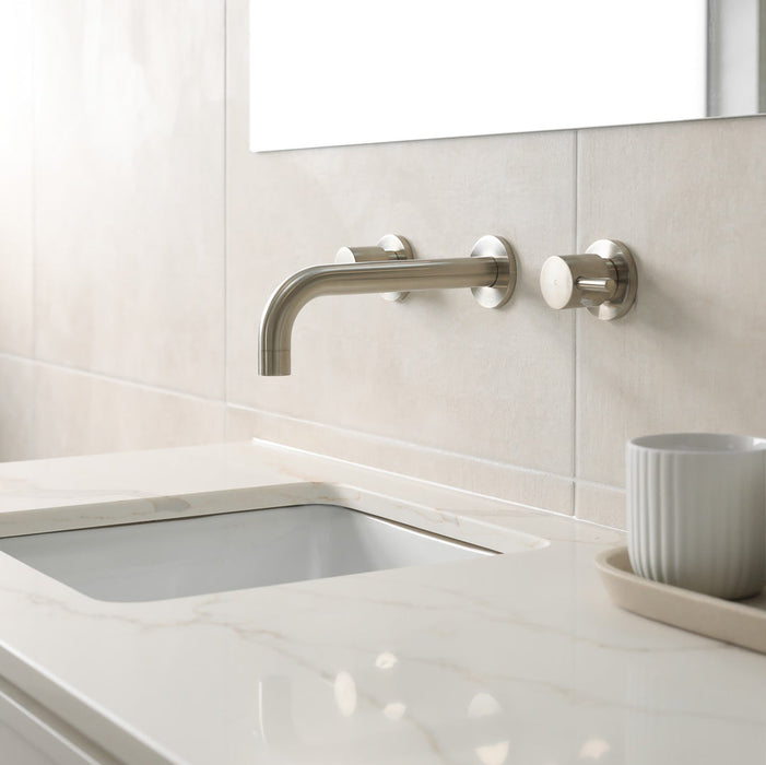 Round Quarter Turn Wall Top Assemblies - Brushed Nickel