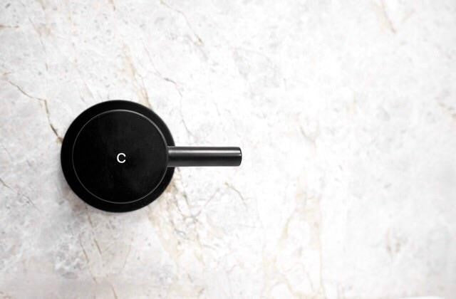 Round Quarter Turn Wall Top Assemblies - Matte Black