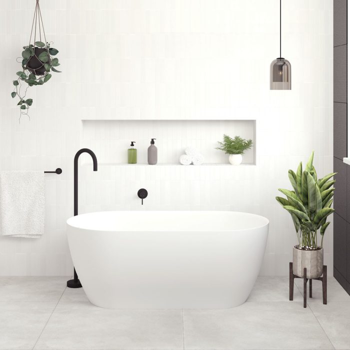 Kaya Solid Surface Bath - Matte White