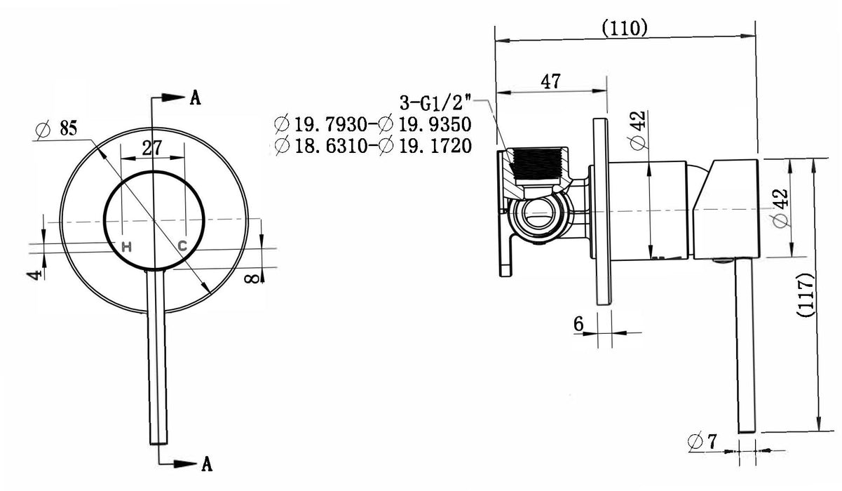 Star Mini Shower Mixer Gun Metal