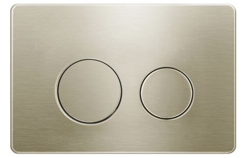 ROUND BRUSH GOLD STAINLESS DUAL -FLUSH PUSH PLATE FOR R&T MECHANICAL CONCEALED CISTERN