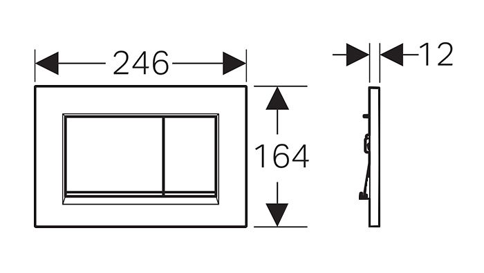 SIGMA30 DUAL FLUSH BUTTON SQUARE WHITE MATTE CHROME