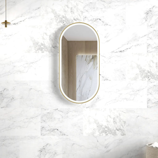 LED NOOSA 900X450 GOLD METAL FRAME MIRROR