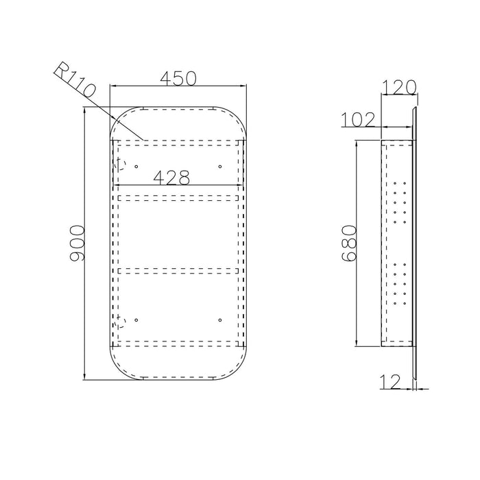 NEWPORT SHAVING CABINET BLACK OAK