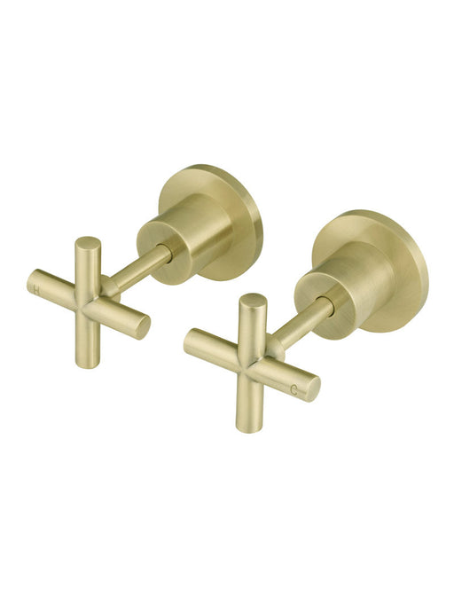 Round Cross Handle Jumper Valve Wall Top Assemblies - Tiger Bronze