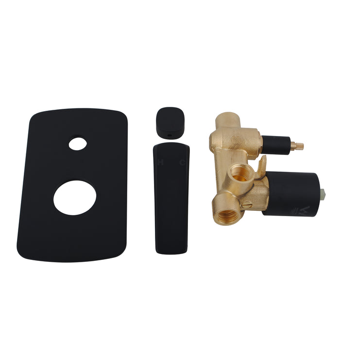 Esperia Matte Black Wall Mixer with Diverter