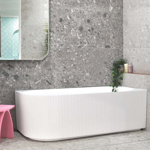 Brighton Groove 1700 Fluted Gloss White Right Corner Bath