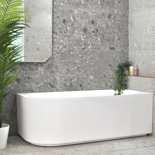 Brighton Groove 1700 Fluted Matte White Right Corner Bath