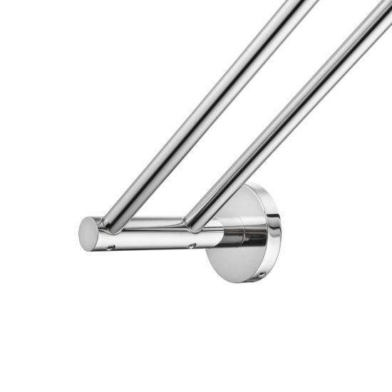 LUCID PIN Round Chrome Double Towel Rack Rail 800mm