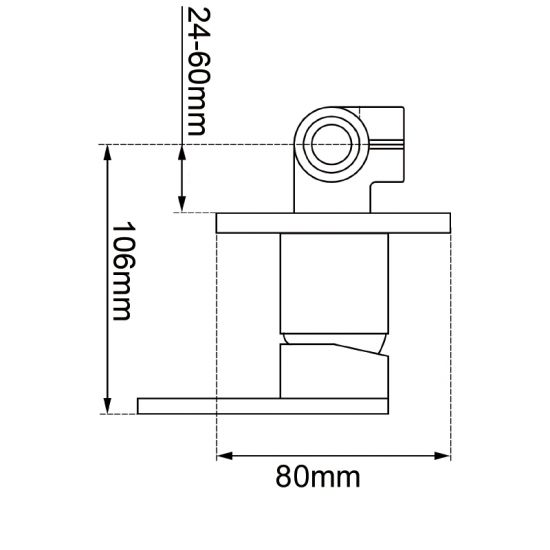 LUCID PIN Brushed Nickel Round Shower Mixer (80mm Cover Plate)
