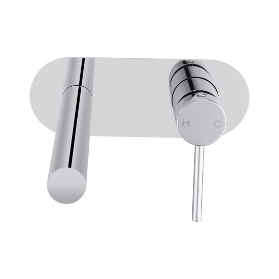 LUCID PIN Round Chrome Bathtub/Basin Wall Mixer With Spout
