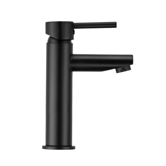 LUCID PIN Series Round Matt Black Basin Mixer
