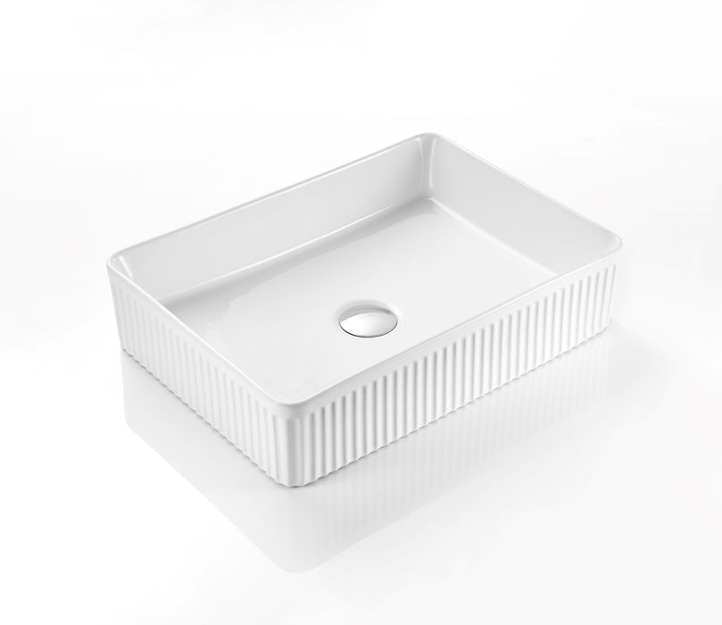 Cascade Rectangle Above Counter Basin  - Gloss White