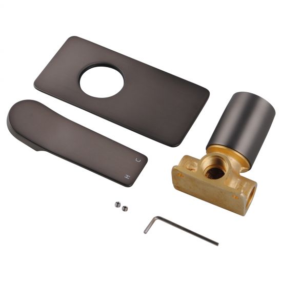 RUSHY Square Brushed Gun Metal Grey Built-in Shower Mixer