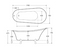 Clawfoot Freestanding Acrylic Bath, Semi-Gloss White Feet