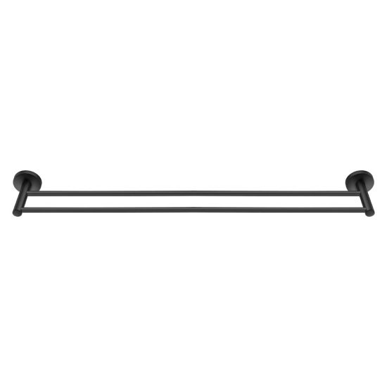 LUCID PIN Round Black Double Towel Rack Rail 800mm