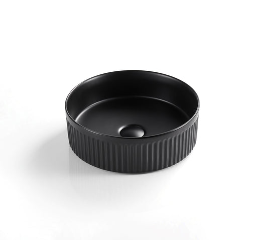 Cascade Round 410mm Above Counter Basin  - Matte Black