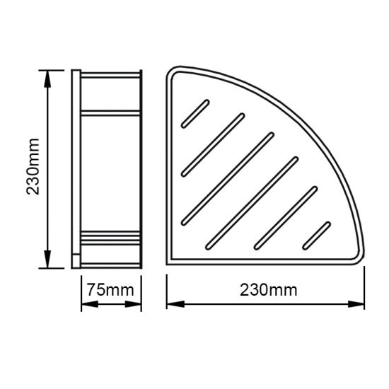 Matte Black Stainless Steel Shower Shelf