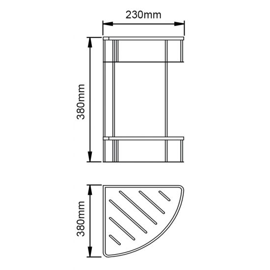 Chrome Stainless Steel 2 Tier Shower Caddy Shelf