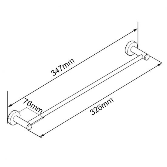 LUCID PIN Series Gun Metal Grey Towel Rail 300mm