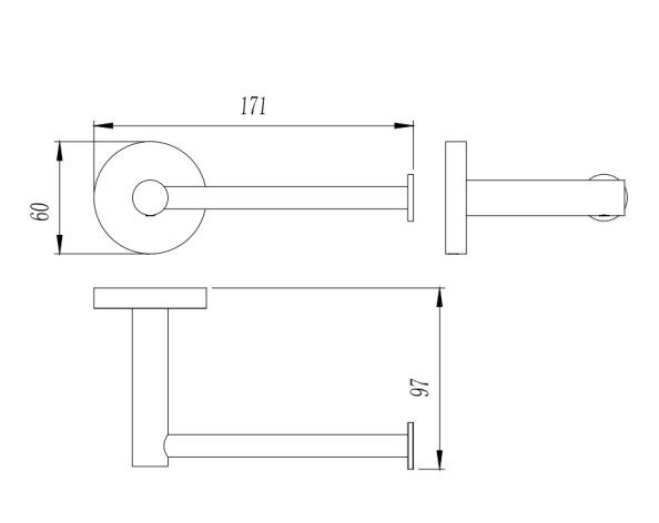 LUCID PIN  Brushed Nickel Toilet Roll Holder