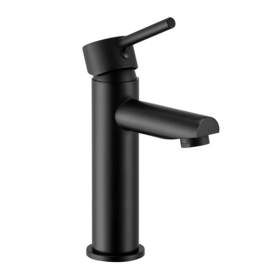 LUCID PIN Series Round Matt Black Basin Mixer