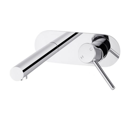 LUCID PIN Round Chrome Bathtub/Basin Wall Mixer With Spout