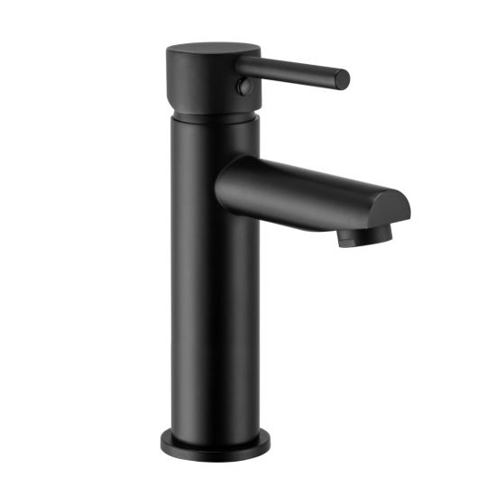 LUCID PIN Series Round Matt Black Basin Mixer