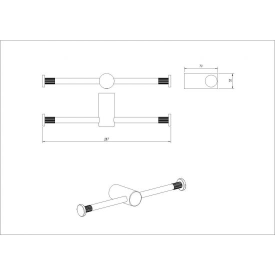 CADDENCE Series Brushed Nickel Double Toilet Paper Holder