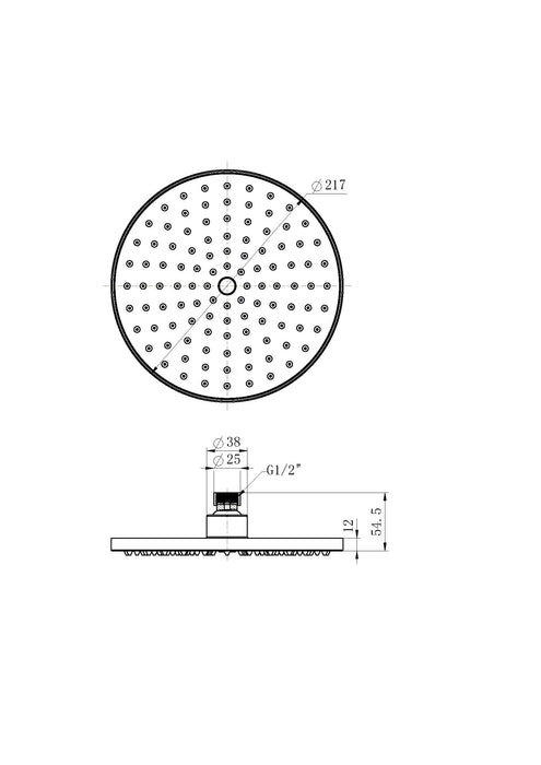 ABS Shower Head Matte Black