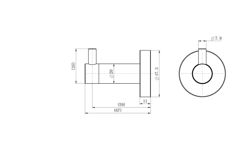 Deluxe Single Robe Hook Brushed Bronze