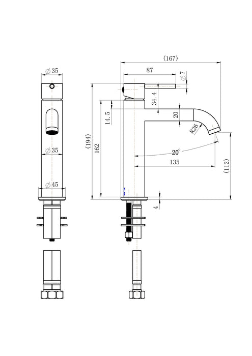 Divine High Rise Basin Mixer Chrome