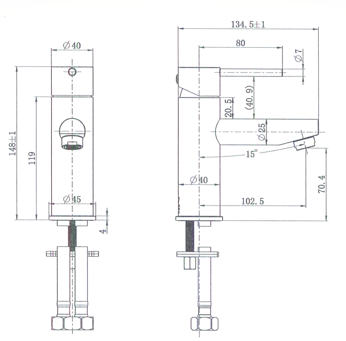 Grace Basin Mixer Chrome