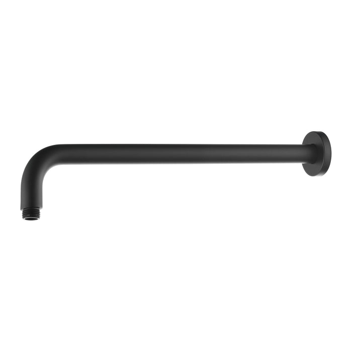 PRISE Wall Curved Shower Arm 400mm Matte Black