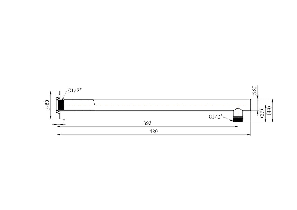 Wall Shower Arm 400mm Brushed Bronze