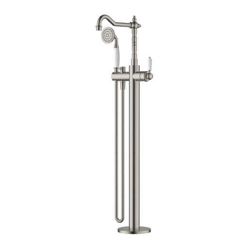 Bordeaux Freestanding Bath Mixer With Hand Shower – Brushed Nickel