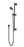 Bordeaux Shower On Rail - Matte Black