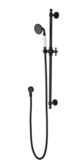 Bordeaux Shower On Rail - Matte Black
