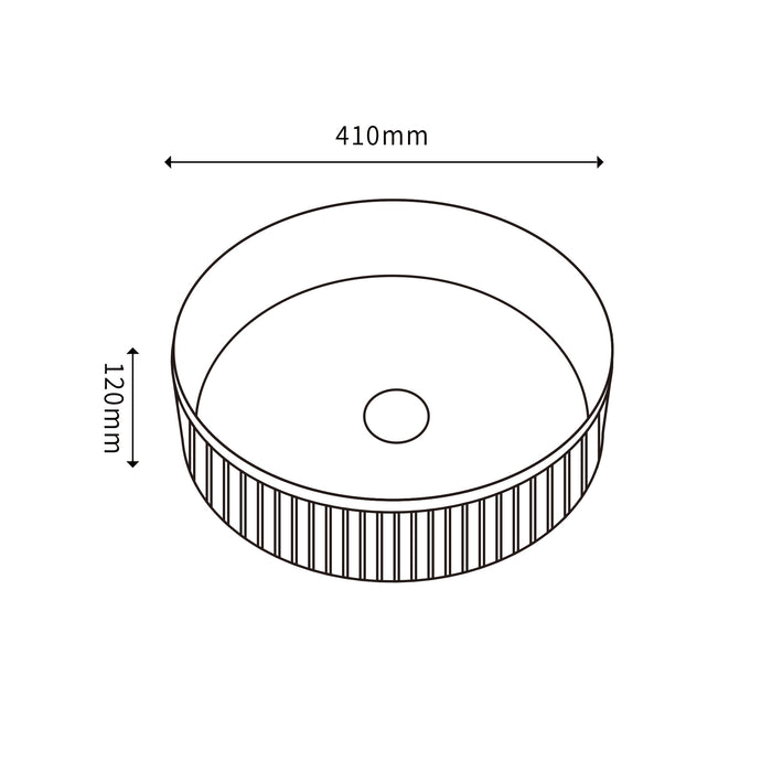 Cascade Round 410mm Above Counter Basin  - Matte White