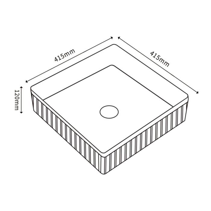 Cascade Square Above Counter Basin  - Matte White