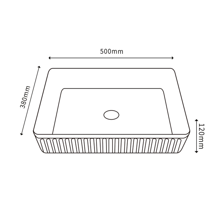 Cascade Rectangle Above Counter Basin  - Gloss White