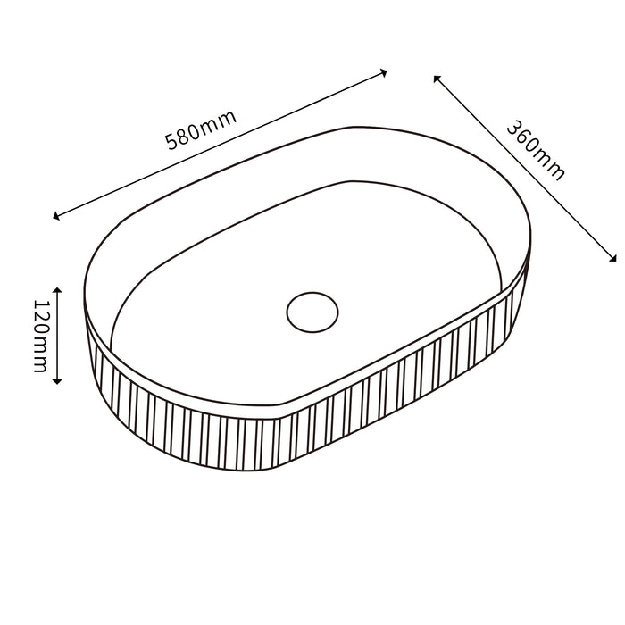 Cascade Oval Above Counter Basin  - Matte Black