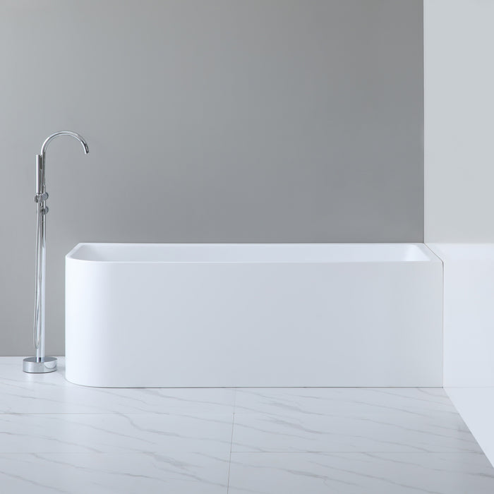 Casey 1700 Right Corner BTW Bath Matte White