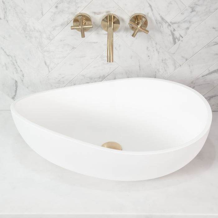 Wave Oval Basin Gloss White