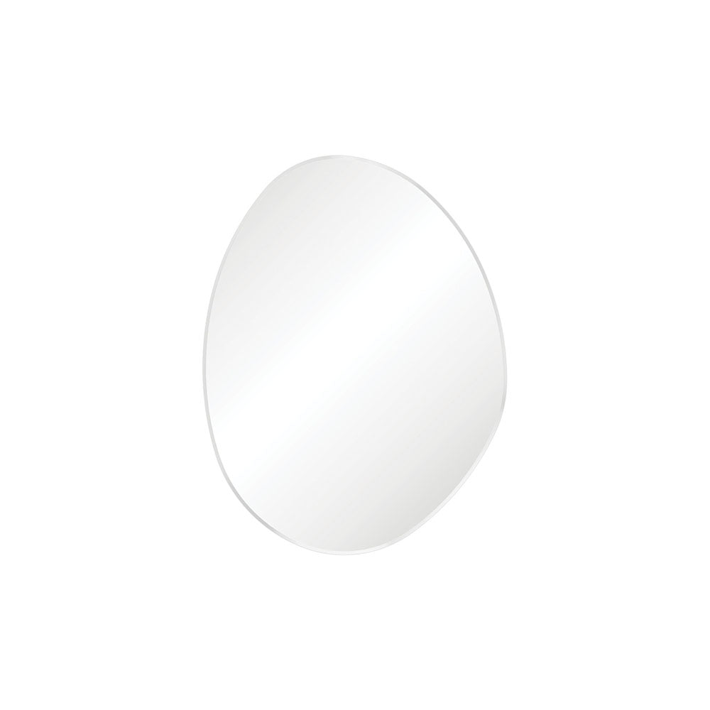 Pebble Matte Black Asymmetrical Framed Mirror - Matte White