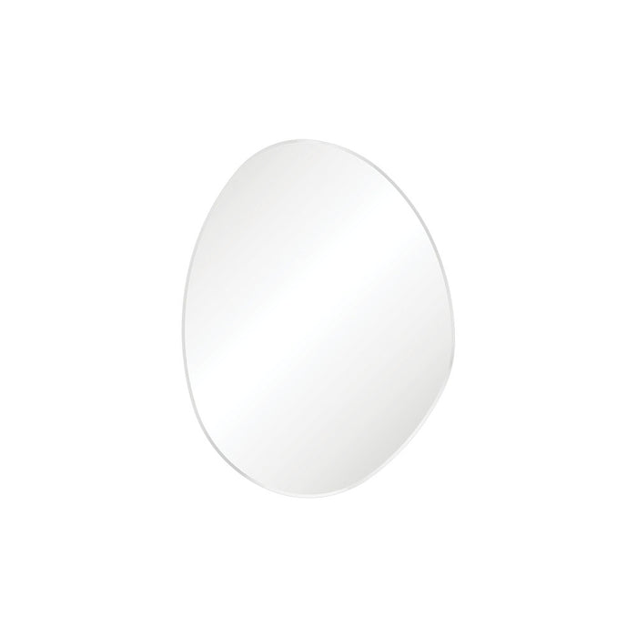 Pebble Matte Black Asymmetrical Framed Mirror - Matte White
